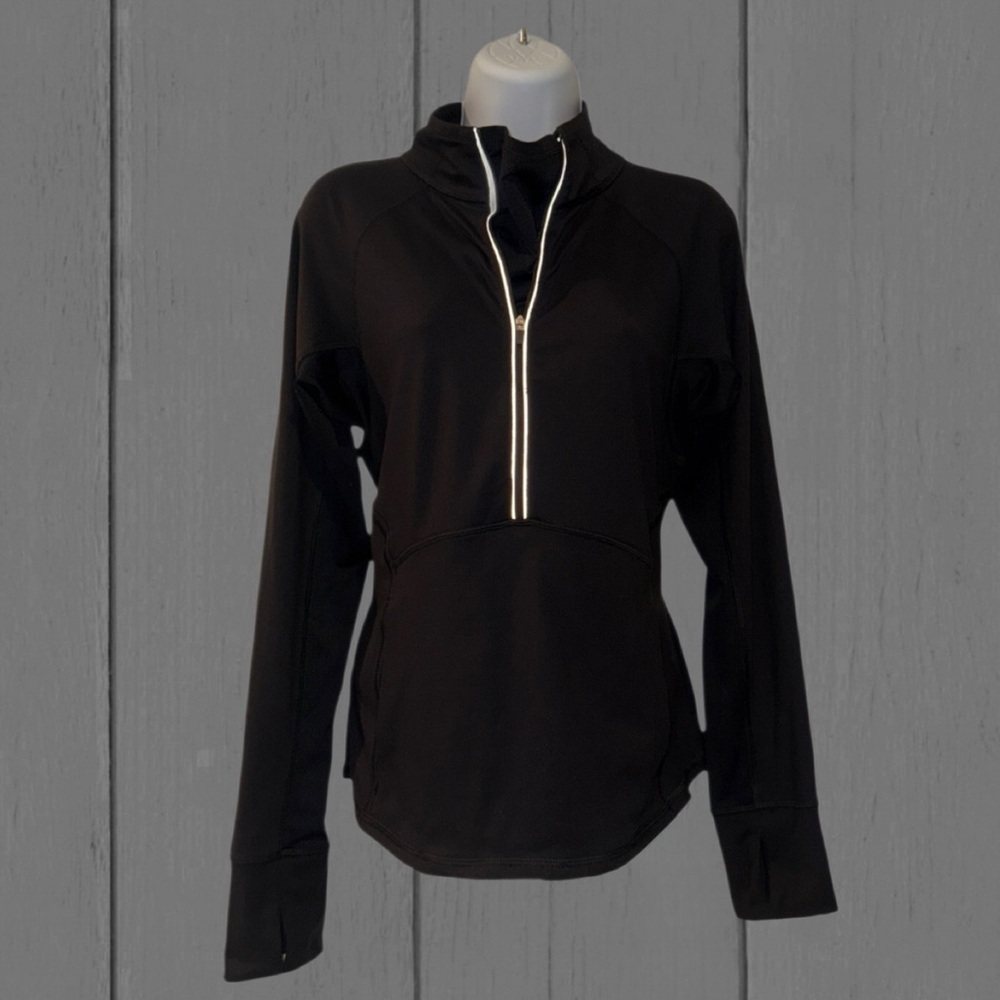 90 Degree by Reflex Women’s Black Quarter Zip Pullover Long Sleeve Top Size L